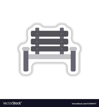 Park seat in paper sticker style vector image