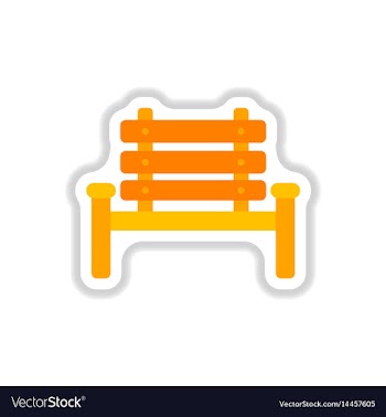 Park seat in paper sticker style vector image