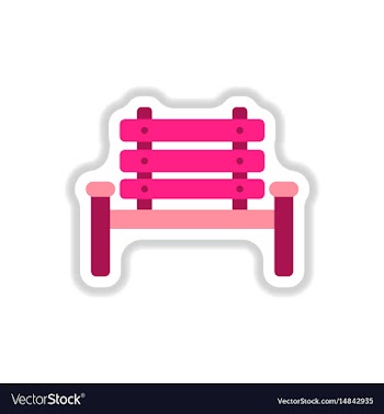 Park seat in paper sticker style vector image