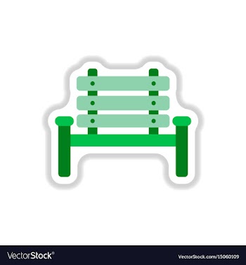 Park seat in paper sticker style vector image
