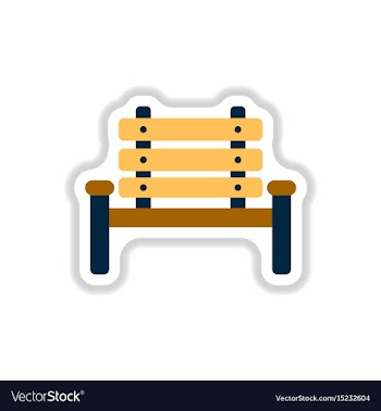 Park seat in paper sticker style vector image