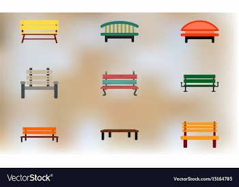 Park seats collection vector image