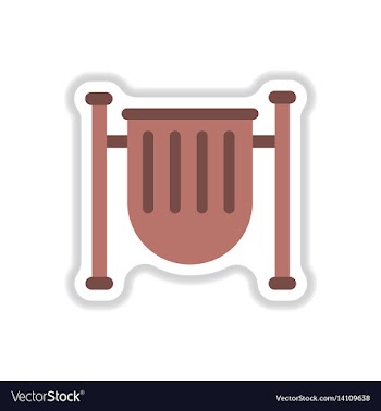 Park trash urn in paper vector image