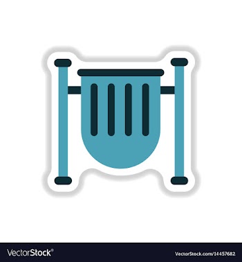 Park trash urn in paper vector image