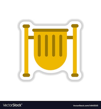 Park trash urn in paper vector image