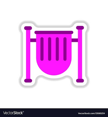 Park trash urn in paper vector image