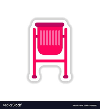 Park trash urn in paper vector image