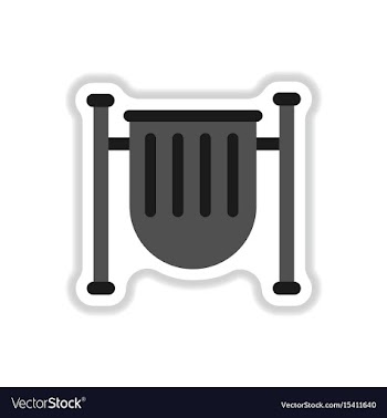 Park trash urn in paper vector image