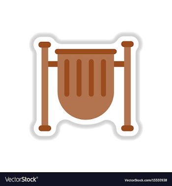 Park trash urn in paper vector image