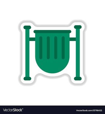 Park trash urn in paper vector image