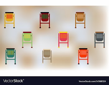 Park trash urn set vector image