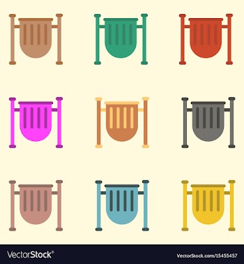 Park trash urn set vector image