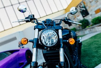 Parked Black Motorcycle