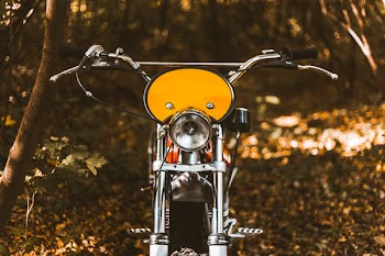 Parked Gray Motorcycle
