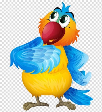 Parrot Bird Cartoon , Cartoon hand colored beautiful parrot transparent background PNG clipart