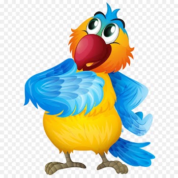 Parrot Bird Cartoon Clip art - Cartoon hand colored beautiful parrot 