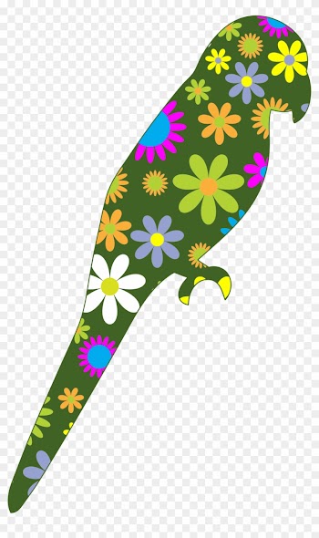 Parrot Bird Flower Clip Art - Parrot Bird Flower Clip Art