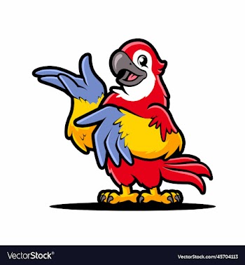 parrot cartoon character mascot design