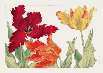 Parrot tulip, Japanese woodblock art | Free Photo Illustration - rawpixel