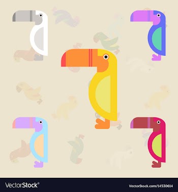 Parrots set kakadu birds collection vector image