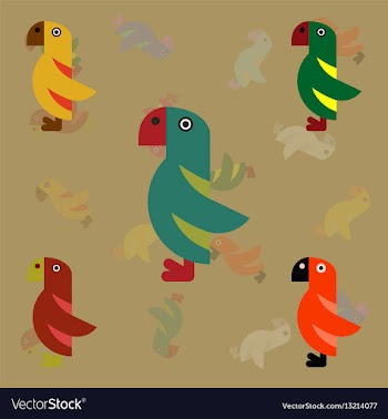 Parrots set vector image
