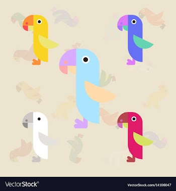 Parrots set vector image