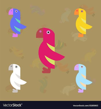 Parrots set vector image