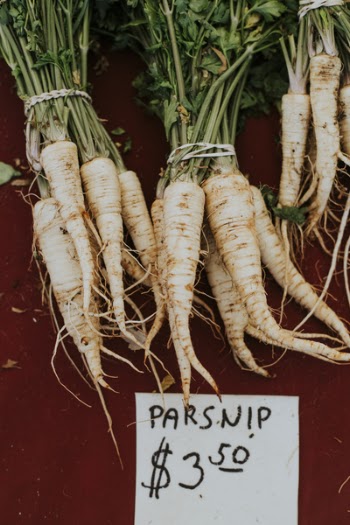 Parsnips on Red Surface