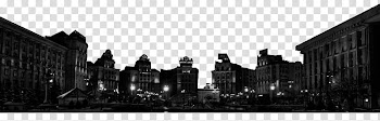 PART Material, turned on lights in front of buildings transparent background PNG clipart