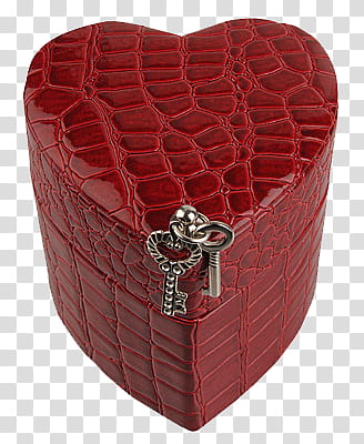 Part, red leather heart jewelry box transparent background PNG clipart