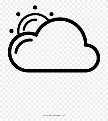 Partly Cloudy Coloring Page - Cloud