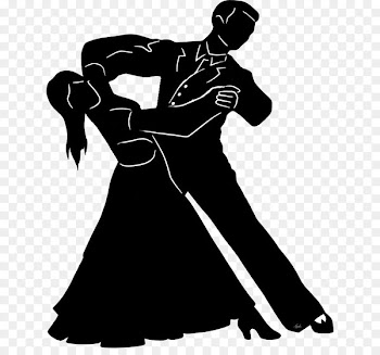 Partner dance Image Silhouette Wiki Dress Black & White M -  