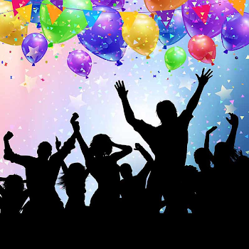 Party Background With Balloons And Confetti 0208, Background ...