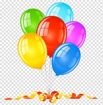 Party Birthday , dancing balloons transparent background PNG clipart