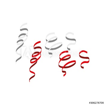 party confetti red and white design