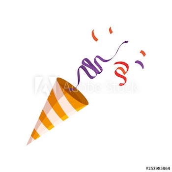 party cornet with confetti