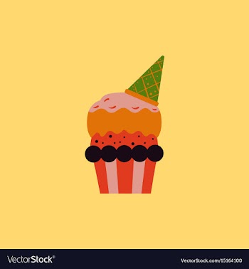 Party cupcake dessert vector image