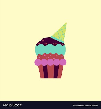 Party cupcake dessert vector image