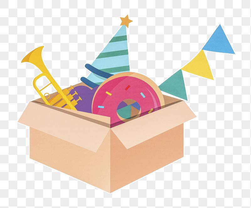 Party decor box png sticker, | Free PNG - rawpixel