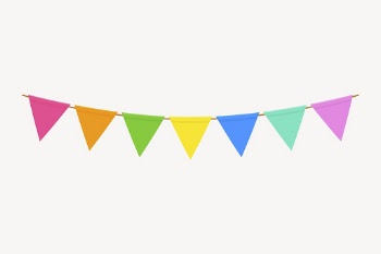 Party flag banner collage element, | Free PSD - rawpixel