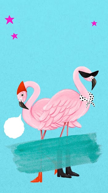 Party flamingo iPhone wallpaper, blue | Free Photo Illustration - rawpixel