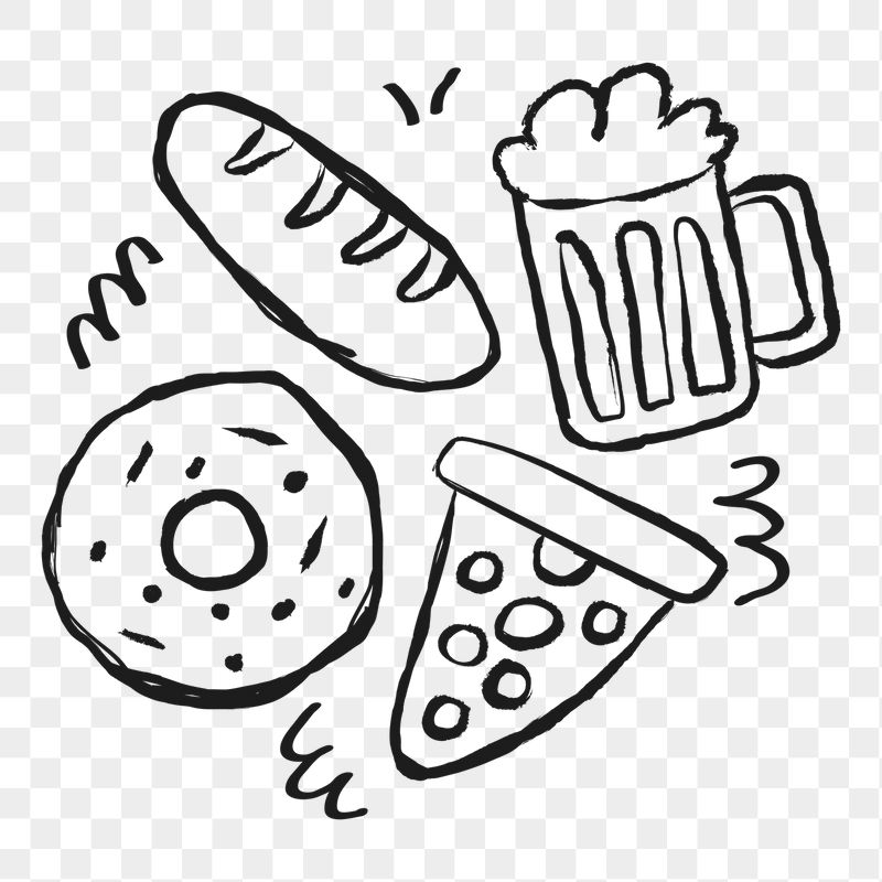 Party food png sticker, doodle, | Free PNG Illustration - rawpixel