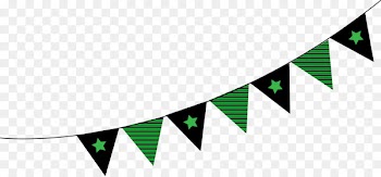 Party Greeting card Birthday Christmas Gift - Small green flags decorate the design 