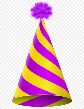 Party hat Birthday Clip art - Party Hat Purple Yellow Transparent PNG Clip Art Image 