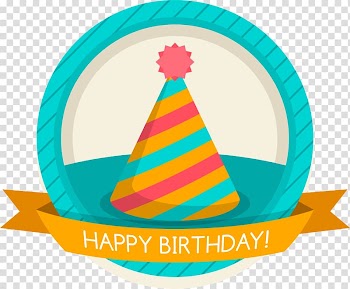 Party hat Birthday Symbol , Blue birthday cap tag transparent background PNG clipart