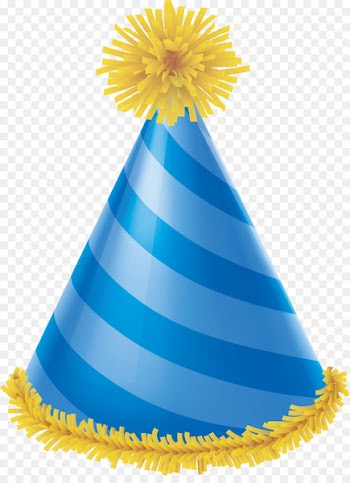 Party hat Blue Birthday - Blue stripe birthday 