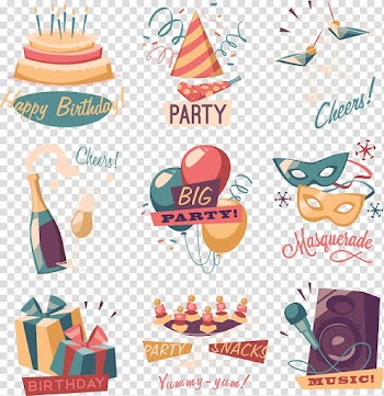 Party needs , birthday tag transparent background PNG clipart