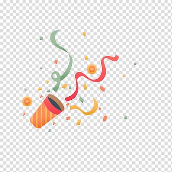 Party popper illustration, Wedding invitation Birthday Party Greeting card, Birthday ribbons transparent background PNG clipart