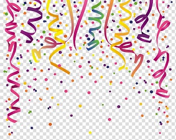 Party ribbon artwork, Party Birthday Feestversiering , confetti creative transparent background PNG clipart