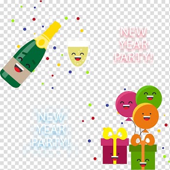 Party Web banner Balloon, Cartoon smiley party banner transparent background PNG clipart